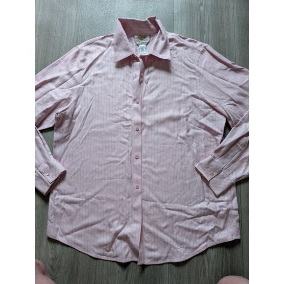 Talbots Womens Pink Chevron Long Sleeve Button-Up Shirt Size 10 - Picture 3 of 7